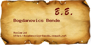 Bogdanovics Bende névjegykártya